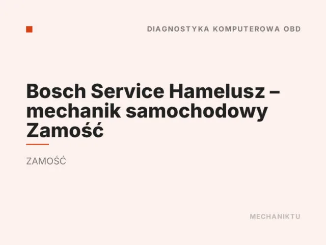 Bosch Service Hamelusz – mechanik samochodowy Zamość