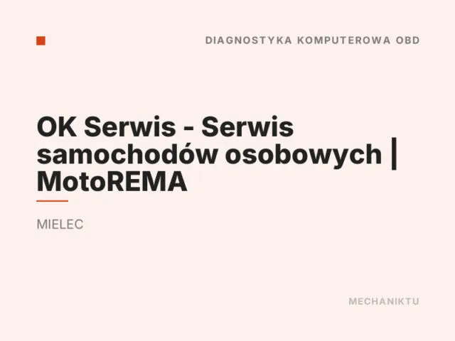 OK Serwis – Serwis samochodów osobowych | MotoREMA