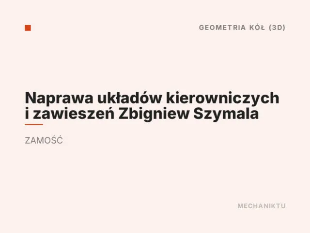 Naprawa układów kierowniczych i zawieszeń Zbigniew Szymala