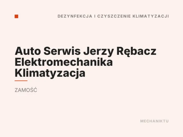Auto Serwis Jerzy Rębacz Elektromechanika Klimatyzacja