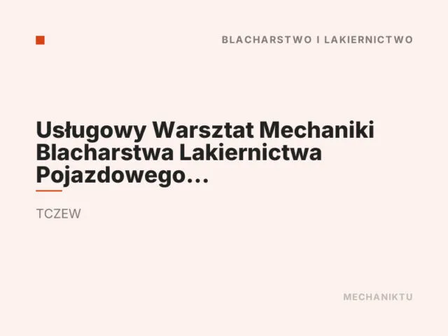 Usługowy Warsztat Mechaniki Blacharstwa Lakiernictwa Pojazdowego Łosiak Bogusław