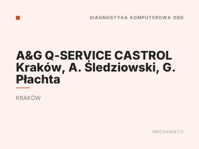 A&G Q-SERVICE CASTROL Kraków, A. Śledziowski, G. Płachta