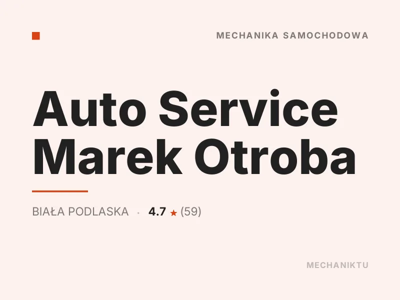 Auto Service Marek Otroba diagnostyka komputerowa OBD Biała Podlaska