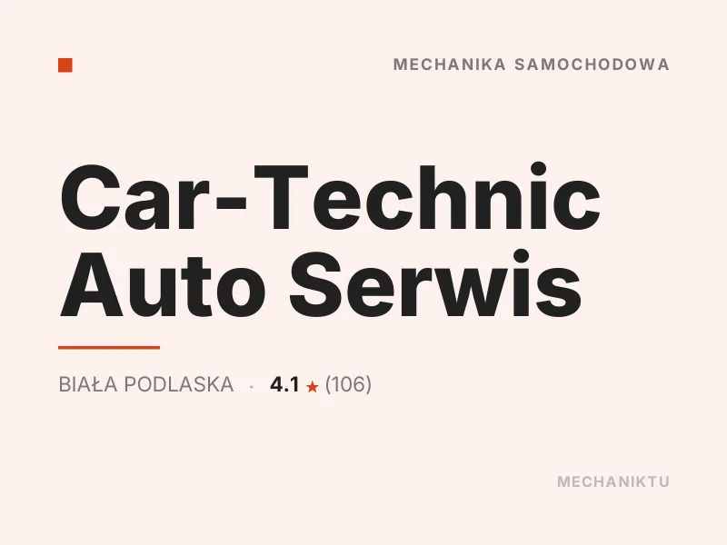 Car-Technic Auto Serwis Diagnostyka komputerowa OBD Biała Podlaska