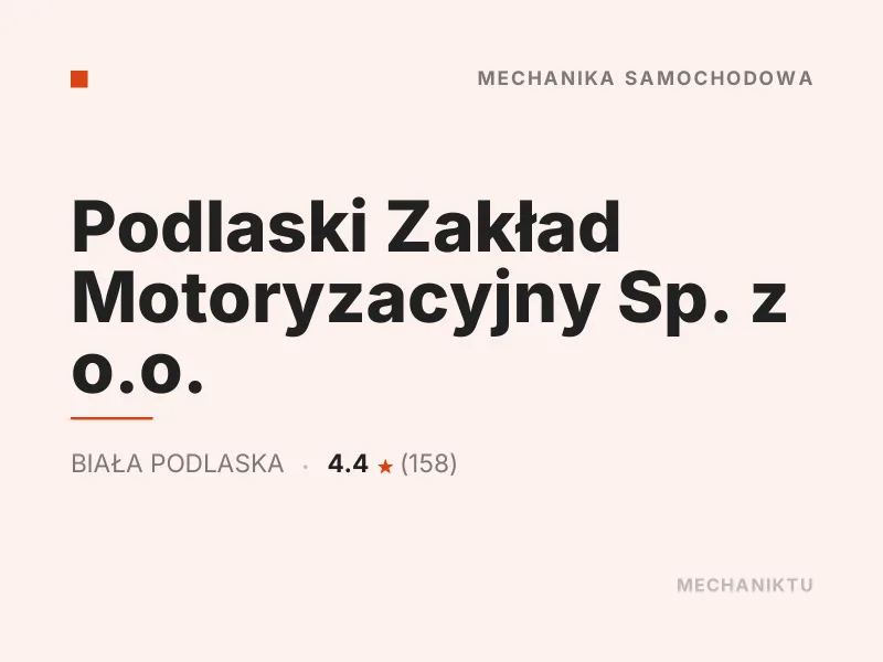 Podlaski Zakład Motoryzacyjny Sp. z o.o. Diagnostyka komputerowa OBD Biała Podlaska
